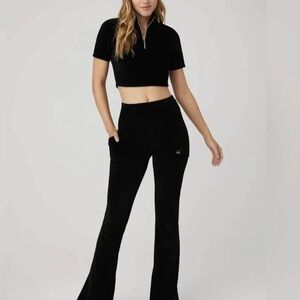 ALO Yoga Micro Corduroy High Waist Winter Break Flare Pants Black M